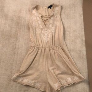 Topshop Beige Romper with Flowers